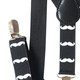 Clip-On Braces - White Moustache